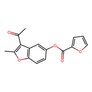 3-Acetyl-2-methylbenzofuran-5-yl furan-2-carboxylate structure