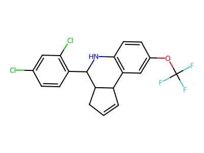 4-(2,4-dichlorophenyl)-8-(trifluoromethoxy)-3a,4,5,9b-tetrahydro-3H-cyclopenta[c]quinoline structure