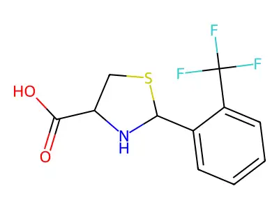 2-[2-(trifluoromethyl)phenyl]-1,3-thiazolidine-4-carboxylic Acid structure