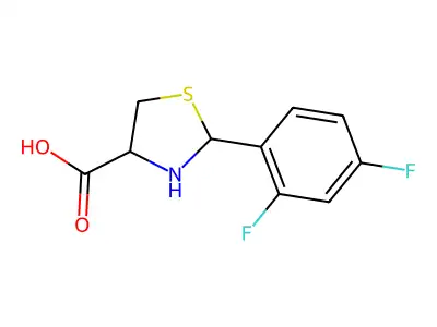 2-(2,4-difluorophenyl)-1,3-thiazolidine-4-carboxylic Acid structure