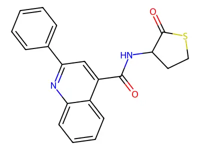 N-(2-oxothiolan-3-yl)-2-phenylquinoline-4-carboxamide structure