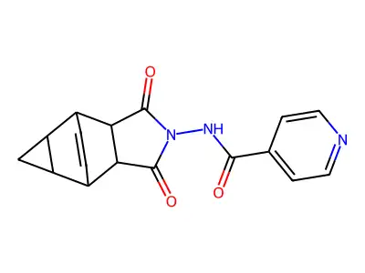 N-(1,3-dioxooctahydro-4,6-ethenocyclopropa[f]isoindol-2(1H)-yl)pyridine-4-carboxamide structure