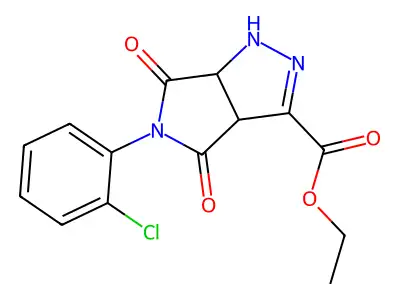 ethyl 5-(2-chlorophenyl)-4,6-dioxo-1,3a,4,5,6,6a-hexahydropyrrolo[3,4-c]pyrazole-3-carboxylate structure