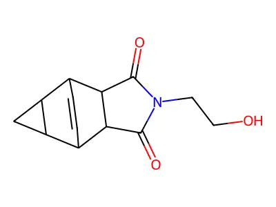 2-(2-hydroxyethyl)hexahydro-4,6-ethenocyclopropa[f]isoindole-1,3(2H,3aH)-dione structure