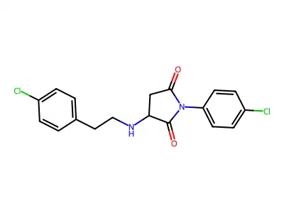 1-(4-Chlorophenyl)-3-{[2-(4-chlorophenyl)ethyl]amino}pyrrolidine-2,5-dione structure