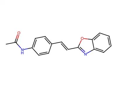 N-[4-[2-(1,3-benzoxazol-2-yl)ethenyl]phenyl]acetamide structure