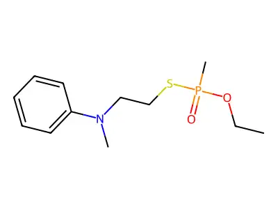 Phosphonothioic acid, methyl-, O-ethyl S-(2-(methylphenylamino)ethyl) ester structure