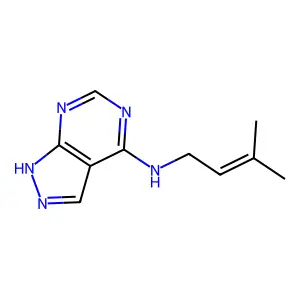 1H-Pyrazolo[3,4-d]pyrimidine, 4-[(3-methyl-2-butenyl)amino]- structure