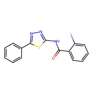 2-iodo-N-(5-phenyl-1,3,4-thiadiazol-2-yl)benzamide structure