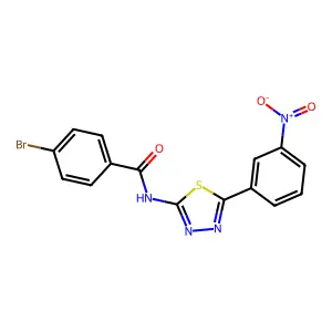 4-bromo-N-[5-(3-nitrophenyl)-1,3,4-thiadiazol-2-yl]benzamide structure