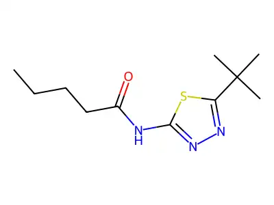 N-(5-tert-butyl-1,3,4-thiadiazol-2-yl)pentanamide structure
