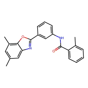 N-[3-(5,7-dimethyl-1,3-benzoxazol-2-yl)phenyl]-2-methylbenzamide structure