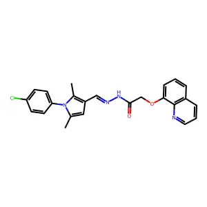 2-(8-Quinolinyloxy)acetic acid 2-[[1-(4-chlorophenyl)-2,5-dimethyl-1H-pyrrol-3-yl]methylene]hydrazide structure