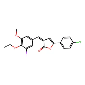 5-(4-chlorophenyl)-3-(4-ethoxy-3-iodo-5-methoxybenzylidene)-2(3H)-furanone structure