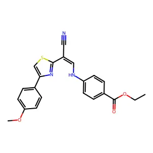 (Z)-ethyl 4-((2-cyano-2-(4-(4-methoxyphenyl)thiazol-2-yl)vinyl)amino)benzoate structure