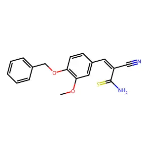 (Z)-3-(4-(benzyloxy)-3-methoxyphenyl)-2-cyanoprop-2-enethioamide structure