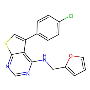5-(4-chlorophenyl)-N-(furan-2-ylmethyl)thieno[2,3-d]pyrimidin-4-amine structure