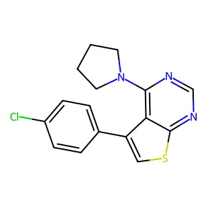 5-(4-Chlorophenyl)-4-pyrrolidin-1-ylthieno[2,3-d]pyrimidine structure