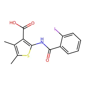2-[(2-Iodobenzoyl)amino]-4,5-dimethylthiophene-3-carboxylic acid structure