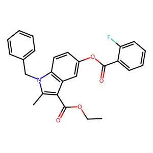 Ethyl 1-benzyl-5-(2-fluorobenzoyl)oxy-2-methylindole-3-carboxylate structure