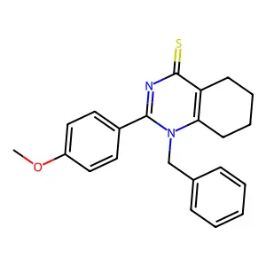 1-Benzyl-2-(4-methoxyphenyl)-5,6,7,8-tetrahydroquinazoline-4-thione structure