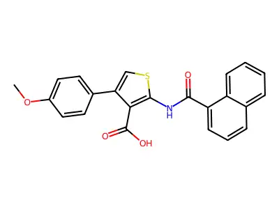 4-(4-Methoxyphenyl)-2-(1-naphthoylamino)-3-thiophenecarboxylic acid structure
