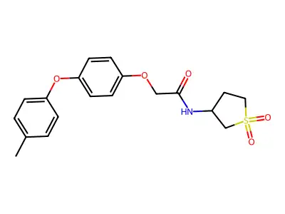 N-(1,1-dioxothiolan-3-yl)-2-[4-(4-methylphenoxy)phenoxy]acetamide structure