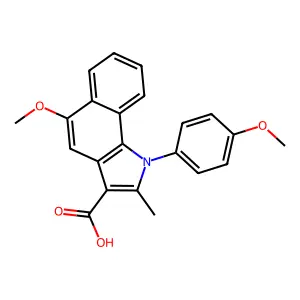 5-methoxy-1-(4-methoxyphenyl)-2-methyl-1H-benzo[g]indole-3-carboxylic acid structure