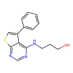 3-[(5-Phenylthieno[2,3-d]pyrimidin-4-yl)amino]propan-1-ol structure