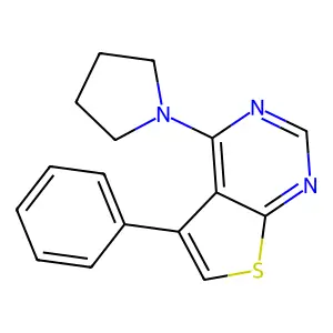 5-Phenyl-4-(1-pyrrolidinyl)thieno[2,3-d]pyrimidine structure