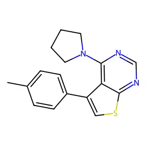 5-(4-Methylphenyl)-4-pyrrolidin-1-ylthieno[2,3-d]pyrimidine structure