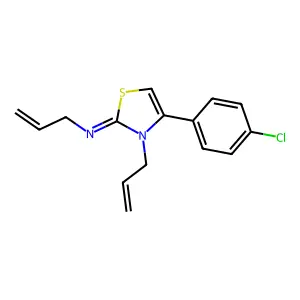 4-(4-chlorophenyl)-N,3-bis(prop-2-enyl)-1,3-thiazol-2-imine structure