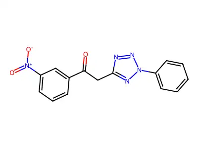 1-(3-Nitrophenyl)-2-(2-phenyltetrazol-5-yl)ethanone structure