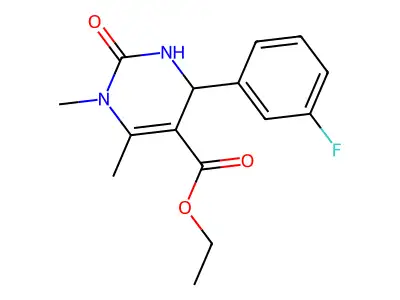 ethyl 4-(3-fluorophenyl)-1,6-dimethyl-2-oxo-1,2,3,4-tetrahydropyrimidine-5-carboxylate structure