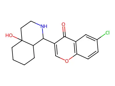 6-Chloro-3-(4a-hydroxydecahydroisoquinolin-1-yl)-4H-chromen-4-one structure