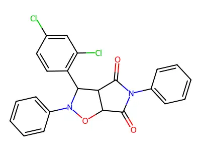 3-(2,4-dichlorophenyl)-2,5-diphenyldihydro-2H-pyrrolo[3,4-d]isoxazole-4,6(5H,6aH)-dione structure