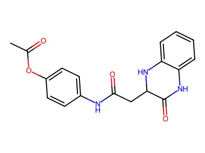 4-(2-(3-Oxo-1,2,3,4-tetrahydroquinoxalin-2-yl)acetamido)phenyl acetate structure