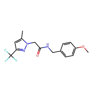 N-(4-methoxybenzyl)-2-[5-methyl-3-(trifluoromethyl)-1H-pyrazol-1-yl]acetamide structure