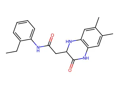 2-(6,7-dimethyl-3-oxo-1,2,3,4-tetrahydroquinoxalin-2-yl)-N-(2-ethylphenyl)acetamide structure