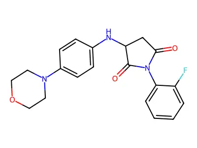 1-(2-Fluorophenyl)-3-((4-morpholinophenyl)amino)pyrrolidine-2,5-dione structure