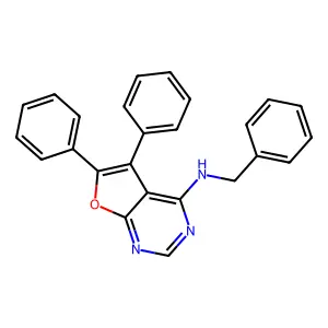 N-benzyl-5,6-diphenylfuro[2,3-d]pyrimidin-4-amine structure