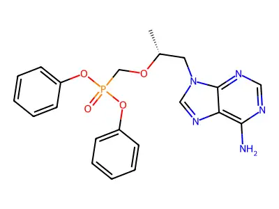 9-[(2R)-2-(diphenoxyphosphorylmethoxy)propyl]purin-6-amine structure