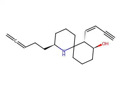 (2R,10S,11S)-11-but-1-en-3-ynyl-2-penta-3,4-dienyl-1-azaspiro[5.5]undecan-10-ol structure