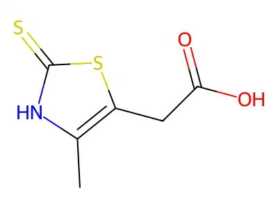 2-Mercapto-4-methyl-5-thiazoleacetic acid structure