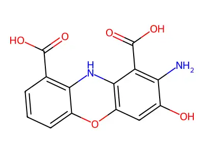 Phenoxazine-1,9-dicarboxylic acid, 2-amino-3-hydroxy- structure
