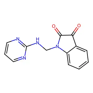 1-((Pyrimidin-2-ylamino)methyl)indoline-2,3-dione structure