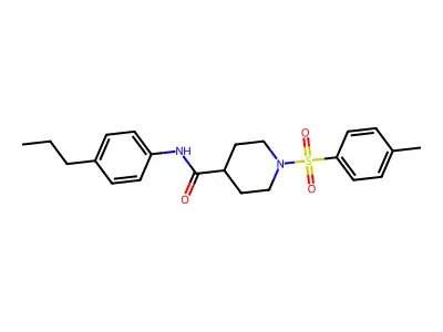 N-(4-propylphenyl)-1-tosylpiperidine-4-carboxamide structure