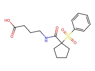 4-(1-(Phenylsulfonyl)cyclopentanecarboxamido)butanoic acid structure