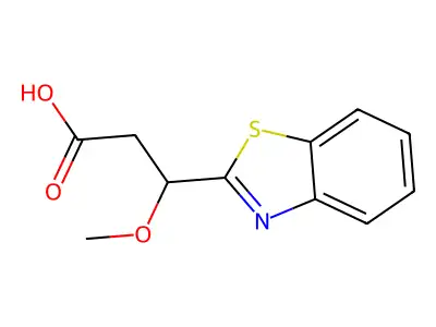 3-(1,3-Benzothiazol-2-yl)-3-methoxypropanoic acid structure