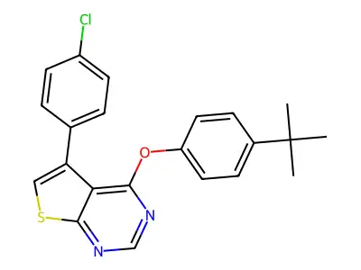 4-(4-Tert-butylphenoxy)-5-(4-chlorophenyl)thieno[2,3-d]pyrimidine structure